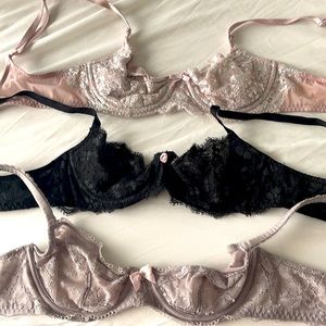 Set of 3 Victoria’s Secret lace bras